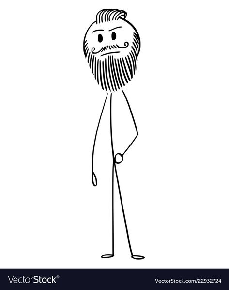 Man With Beard Drawing, Mustache Drawing, Beard Vector, Stick Men Drawings, Beard Drawing, Speed Draw, رسم كاريكاتير, Stick Drawings, Man Clipart