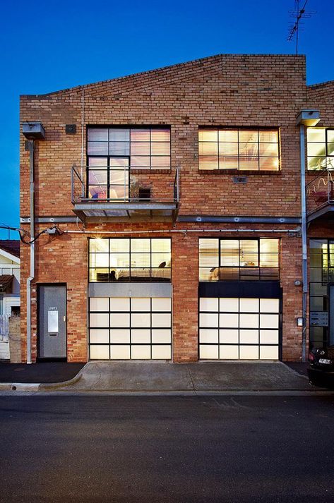 Two Story Warehouse Conversion in Abbotsford | HomeDSGN Warehouse Apartment, Casa Garage, Warehouse Loft, Converted Warehouse, Warehouse Living, Metal Windows, Firefighter Paramedic, Property Renovation, Warehouse Conversion