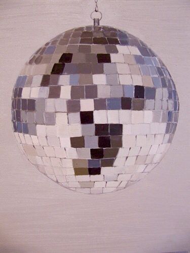 Disco Ball by Erica Hauser Circle Canvas Painting Disco Ball, Canvas Painting Ideas Disco Ball, Disco Ball Oil Pastel, Drawing A Disco Ball, Disco Balls Painting, Painting Of Disco Ball, Watercolour Disco Ball, Disco Ball Mug, Drawing Disco Ball