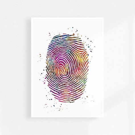 Lydia Tattoo, Art Fingerprint, Fingerprint Tattoo, Fingerprint Tattoos, Gifts For Dentist, Cardboard Tube, Couple Tattoos, Free Prints, Blue Watercolor