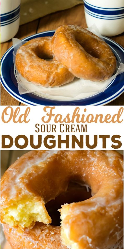 Old Fashioned Sour Cream Doughnuts for Dunking Simple Easy Desserts, Adults Quotes, Sour Cream Donut, Doughnuts Recipe, Homemade Donuts Recipe, Homemade Donuts, Doughnut Recipe, Chocolate Pie, Oreo Dessert