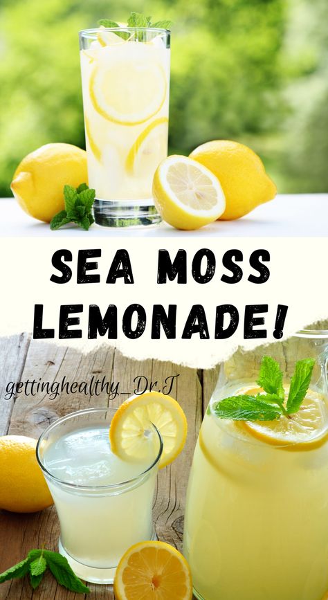 Irish Seamoss Benefits, Sea Moss Lemonade, Sea Moss Recipes Food, Sea Moss Lemonade Recipe, How To Use Sea Moss Gel, Seamoss Lemonade Recipe, Dr Sebi Sea Moss Recipe, Seamoss Gel Recipes, Seamoss Recipes