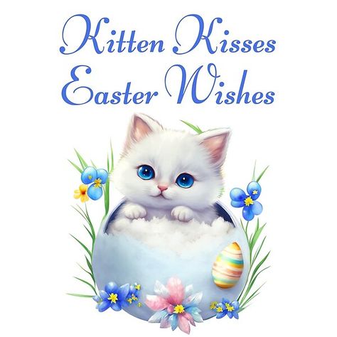 Have a happy Easter with kitten kisses. Putrrfect design to celebrate Easter for cat lovers. Happy Easter Cat, Kitten Kisses, Happy Easter Images, Easter Cat, Easter Cats, Cat Spirit, Easter Food, Easter Wallpaper, Easter Images