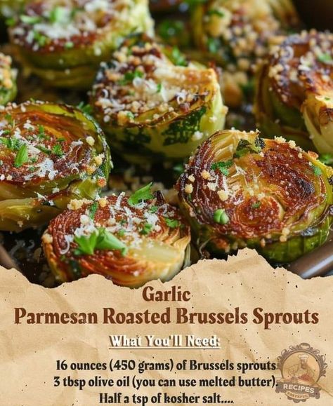 Gordon Ramsay 🍖 | Garlic Parmesan Roasted Brussels Sprouts | Facebook Parmesan Roasted Brussels Sprouts, Tasteful Recipes, Easy Family Recipes, Roasted Brussels Sprouts, Grandmas Recipes, Atkins Diet, Roasted Brussel Sprouts, Garlic Parmesan, Gordon Ramsay