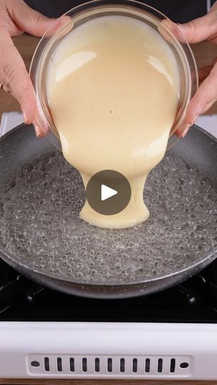 5.1K views · 29 reactions | Add condensed milk to boiling water and you will be surprised by the result | Add condensed milk to boiling water and you will be surprised by the result | By That Recipe | Condensed milk to boiling water
and you will be surprised by the result. In a large skillet
over medium heat with 200 milliliters of boiling water.
Start by adding a can of condensed milk that has 395
grams. Transfer everything to a medium bowl. Add one tablespoon
of vegetable oil and mix. Add one whole egg and mix once more
until the egg has completely dissolved. Add a level teaspoon
of salt. One cup of 240 milliliters of wheat flour.
Grease a medium skillet over medium to low heat with
unsalted butter. Add two ladles of the butter we prepared
earlier and fry until golden on both sides. Fill Ladles, What's For Breakfast, Whole Eggs, Boiling Water, The Egg, Wheat Flour, Condensed Milk, Vegetable Oil, Unsalted Butter