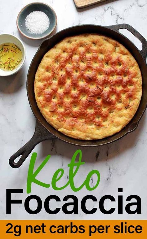 Keto Foccacia Bread, Bread Recipes With Yeast, Keto Focaccia, Keto Lunches, Foccacia Bread, Recipes With Yeast, Italian Diet, Iron Recipes, Lowest Carb Bread Recipe