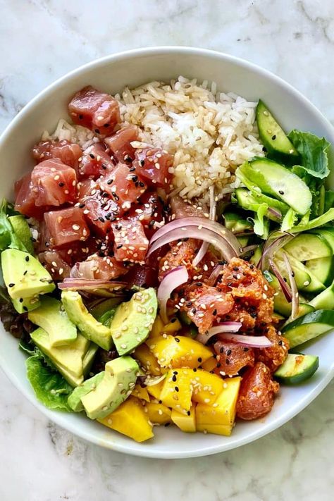 Poke Tuna, Zucchini Tortilla, Zucchini Bars, Kimchi Ramen, Pretty Cake Stands, Waldorf Salad, Beet Hummus, Salmon Bowl, Cucumber Tomato Salad