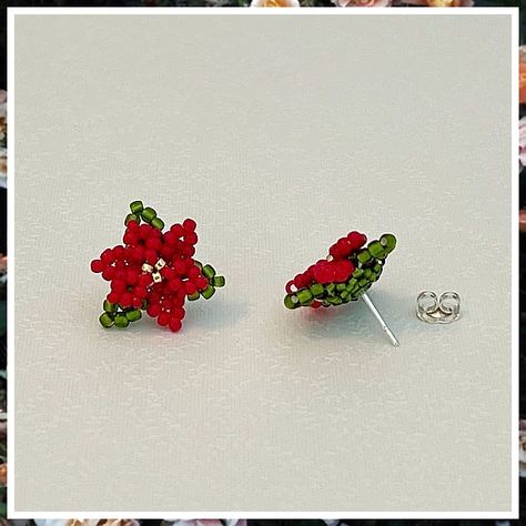 Christmas Earrings - Reward yourself today! Visit to find the amazing brands and products you need immediately. Christmas Beads Craft, Christmas Jewelry Diy, Crochet Earrings Pattern, Beaded Earrings Tutorials, Beaded Earrings Diy, Pola Kristik, Christmas Bead, Beaded Jewelry Tutorials, Beaded Earrings Patterns