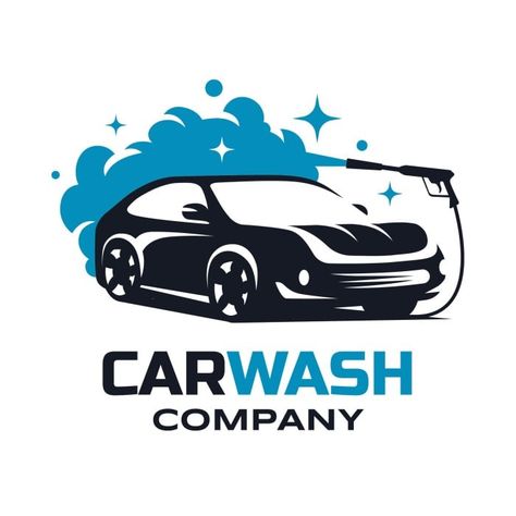 Duotone Modern Car Wash Company Logo Car Washing Logo Design, Car Washing Logo, Car Polish Logo, Car Wash Sign, Car Wash Company, Car Oil Change, Car Wash Logo, Mechanics Logo, Garage Logo