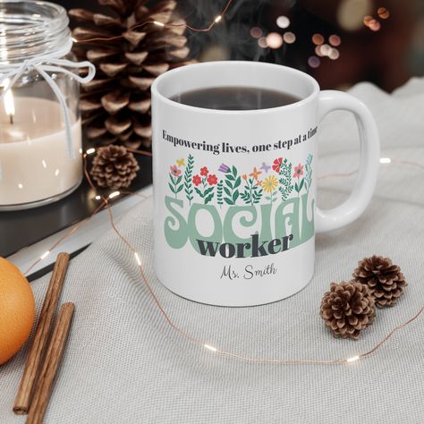 Social Worker Ceramic Mug, Gift for Social Worker, Coffee Cup for Social Worker, Social Work Appreciation, Thank You Mug for Social Worker, Social Work Graduation, Work Appreciation, Social Worker Appreciation, Inspirational Office Decor, Inspirational Office, Unique Desk, Social Worker Gifts, Appreciation Thank You, Unique Desks