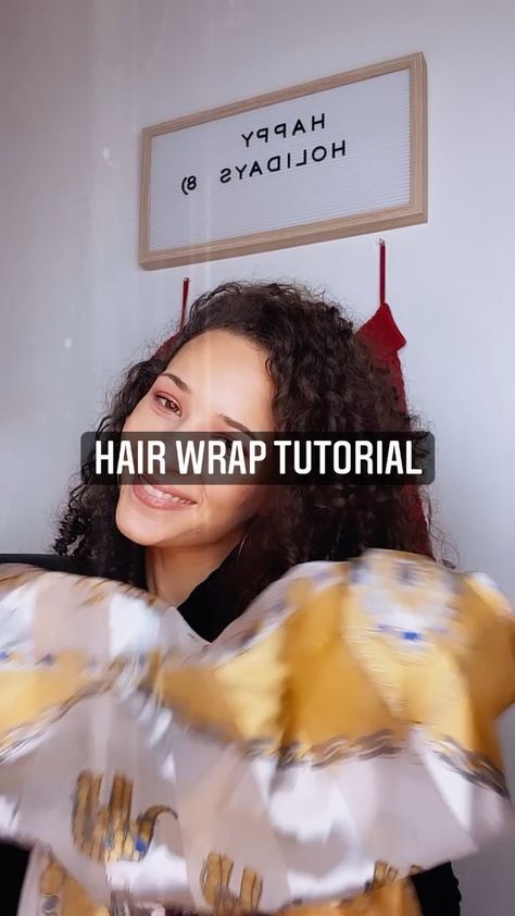 sommerjeann on Instagram: I love using wraps to tie up my hair when I’m feeling to lazy to actually do a style. This is just one quick way that I do it! Such a cute… How To Wrap Your Hair In A Tshirt, Curls For The Girls, How To Wrap, A Style, My Hair, Ariana Grande, Hair Wrap, Do It, I Love