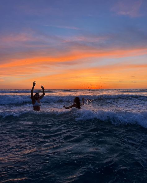 Sunset swimming, ocean swims, summer ideas, beach pics, summer bucketlist Sunset Swimming, Swimming Ocean, Ocean Swimming, Sunset Swim, Espresso Martinis, Sunset Ocean, Ocean Pictures, Beach Pics, A Balanced Diet