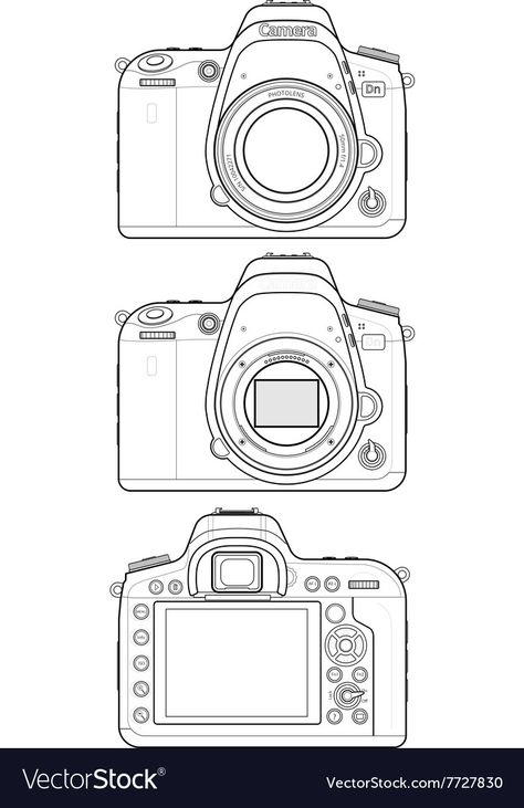 Digital Camera Drawing, Camera Illustration Art, Drawing Of Camera, Camera Drawing Sketches, Draw Camera, Camera Drawing Simple, Camera Line Art, Camera Drawing Art, Camera Reference