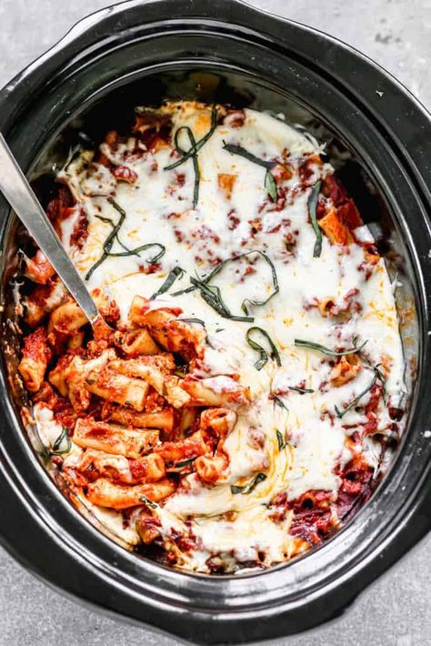 Slow Cooker Ziti, Crock Pot Ziti, Crock Pot Baked Ziti, Slow Cooker Baked Ziti, Slow Cooker Pasta Recipes, Tastes Better From Scratch, Slow Cooker Ribs, Baked Ziti Recipe, Slow Cooker Pasta