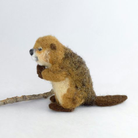 Needle Felted Beaver, Felt Woodland, Baby Beaver, Water Creatures, Felted Animals, Needle Felted Animals, Soft Sculpture, Felt Animals, Needle Felted