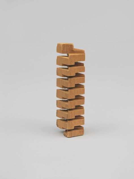 Carl Andre, Quincy Slot Work, 1959. Wood, overall: 3 5/8 × 3/4 × 15/16in. (9.2 × 1.9 × 2.4 cm) Overall (with base): 4 5/8 × 3 × 3in. (11.7 × 7.6 × 7.6 cm). Whitney Museum of American Art, New York; gift of Michael Straus 2008.261. © Carl Andre / Licensed by VAGA at Artists Rights Society (ARS), New York Carl Andre, Agnes Martin, Whitney Museum, Minimal Art, Famous Artists, Art Movement, American Art, Contemporary Artists, Interesting Art