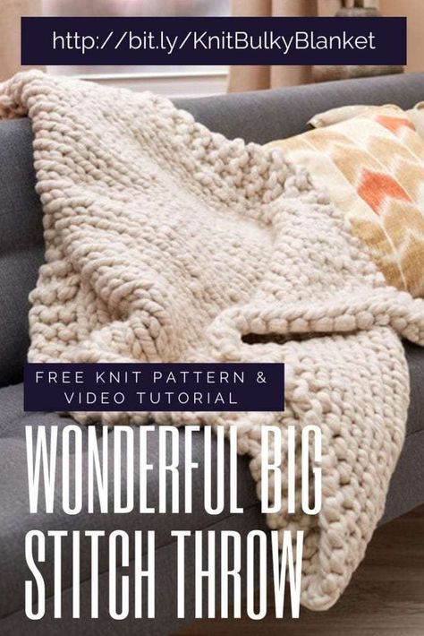 Extra Thick Blanket, Super Bulky Yarn Blanket Knitting Patterns Free, Knitting Doodles, Bulky Knit Blanket, Big Yarn Blanket, Bulky Blanket, Chunky Throw Blanket, Chunky Cable Knit Throw, Knit Throw Blanket Pattern