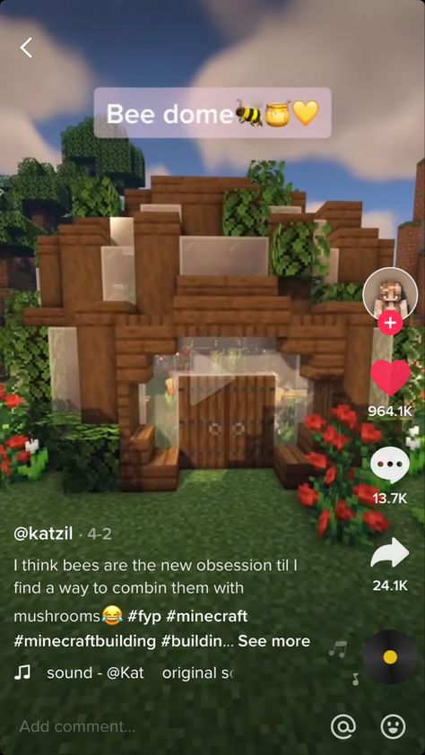 Bee Dome Minecraft, Minecraft Brick, Minecraft Town, Minecraft Inspo, Minecraft Stuff, Minecraft Tutorial, Minecraft Builds, Minecraft Building, Brick Design