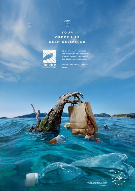 Surfrider Foundation, Plastic Free July, European Commission, 광고 디자인, Ad Of The World, Creative Advertising Design, Ocean Day, Publicidad Creativa, Oceans Of The World