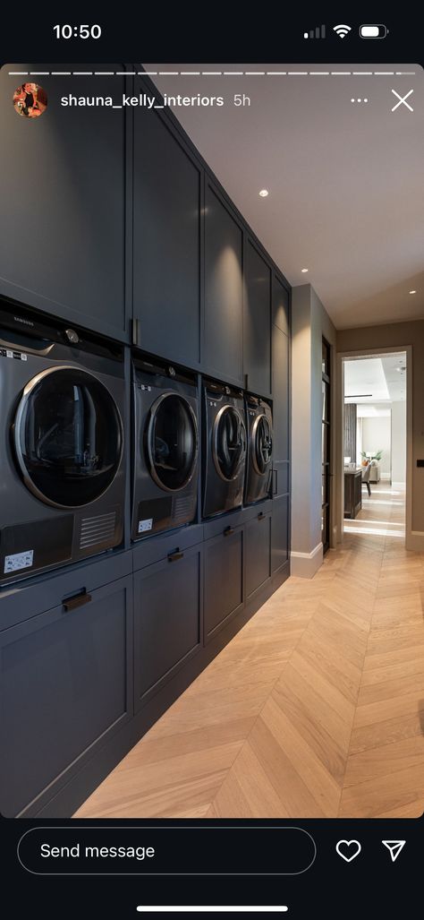 Laundry With Black Appliances, Black Appliances, Laundry Room, Dream House, Black