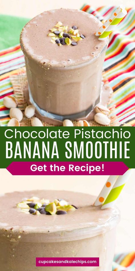 Pistachio Protein Shake, Banana Pistachio, Pistachio Smoothie, Smoothie For Breakfast, Free Smoothie Recipes, Fusion Water, Pistachio Dessert, Chocolate Banana Smoothie, Dairy Free Smoothies