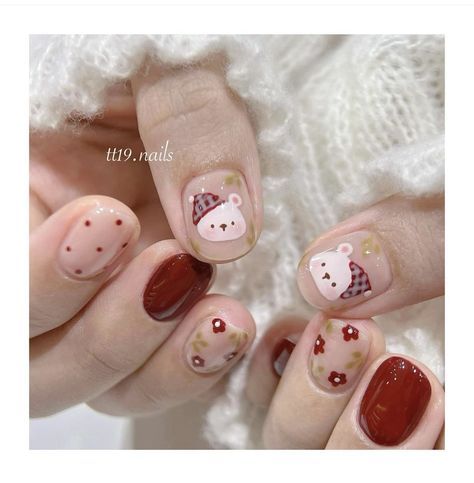 Nail Xmas, Navidad Nails, Korea Nail Art, Nail Korea, Nail Noel, Korea Nail, Trendy Christmas Outfits, Sassy Nails, Kawaii Christmas