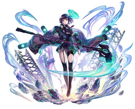 Suzette Cyan Scyther Art - Another Eden: The Cat Beyond Time and Space Art Gallery Time And Space Art, Another Eden, Space Art Gallery, Time And Space, Game Character Design, Video Game Characters, Character Designs, Game Artwork, Space Art