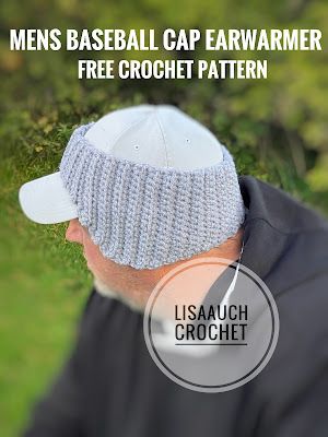 Baseball Cap Ear Warmer Free Pattern, Crochet Baseball Hat Ear Warmer Free Pattern, Baseball Cap Ear Warmer Crochet Free, Crochet Mens Ear Warmer, Crochet Ball Cap Ear Warmer Free Pattern, Crochet Ear Warmers For Men, Crochet Baseball Hat, Crochet Earwarmers, Crochet Ear Warmer Free Pattern