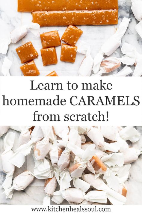 Homemade Caramels No Corn Syrup, Soft Caramel Recipe No Corn Syrup, Caramel Candy Recipe Without Corn Syrup, Caramel Recipe No Corn Syrup, Caramels No Corn Syrup, Chewy Caramels Recipe, Carmel Recipe, Soft Caramels Recipe, Homemade Caramel Candy