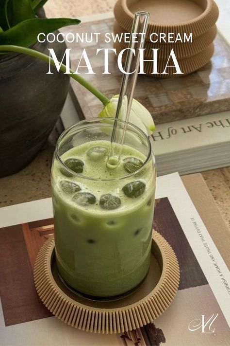 I honestly don’t really know what to call this matcha recipe but it’s a lighter, more refreshing version I’ve been loving! It’s super easy to make, so delicious, and way cheaper than Starbucks. Here's the recipe and matcha must-haves. Tap for the drink recipe! Coconut Matcha, Round Ice Cubes, Nugget Ice Maker, Round Ice, Matcha Recipe, Sweet Cream, Drink Recipe, Starbucks Iced, Warming Up