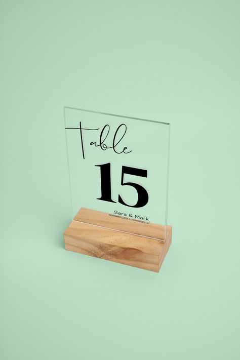 Handcrafted Acrylic Table Number Cursive Sign with Wood or Acrylic Base Minimal Elegant Wedding Decor Rectangle Acrylic Table Number Minimal Elegant Wedding, Table Number Signs, Elegant Wedding Decor, Acrylic Table Number, Number Signs, Acrylic Table, Wedding Decor Elegant, Table Signs, Table Number