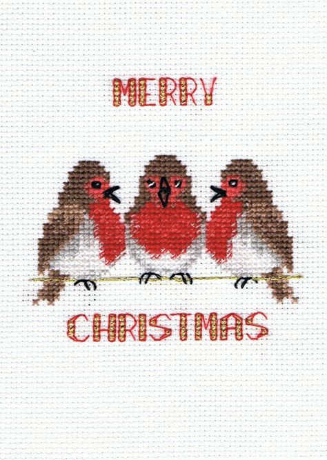 Snow Christmas Cards, Cross Stitch Christmas Cards, Crochet Ribbon, Bothy Threads, Banner Ideas, Cross Stitch Christmas, Ribbon Christmas, Small Cross Stitch, Christmas Card Crafts