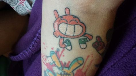 My Darwin tattoo from the amazing world of gumball Amazing World Of Gumball Tattoo Ideas, Gumball And Darwin Tattoo, Amazing World Of Gumball Tattoo, Darwin Tattoo, Amazing World Of Gumball, Cartoon Tattoos, World Of Gumball, Sleeve Tattoos For Women, The Amazing World Of Gumball