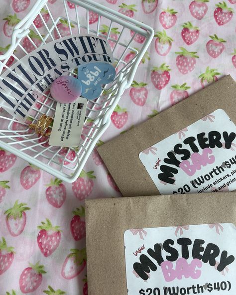 a shrouded mystery❓🎀 THIS NEW IN: mystery bags will be up for grabs at our upcoming NAO pop-up! they consist of up to $40 worth of stickers, pins, keychains, prints and more 💘 we’ll also be including some discontinued items as well as unreleased stickers, just for half the price 🤩 swing by if you’re around the area! ☁️ what else would you like to see inside? #taylorswift #taylorsversion #taylornation #thetorturedpoetsdepartment #ttpd #mysterybag #theerastour #tstheerastour Mystery Bags, Mystery Bag, Market Displays, Popular Culture, Instagram A, Keychains, 1st Birthday, Pop Up, Digital Art