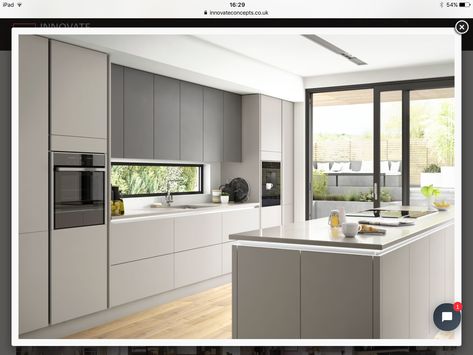 Benchmarx Kitchen, Grey Kitchen Ideas, Reka Bentuk Dapur, Grey Kitchen Interior, Grey Kitchen Designs, Handleless Kitchen, Open Plan Kitchen Living Room, Marble Kitchen, Modern Kitchen Cabinets