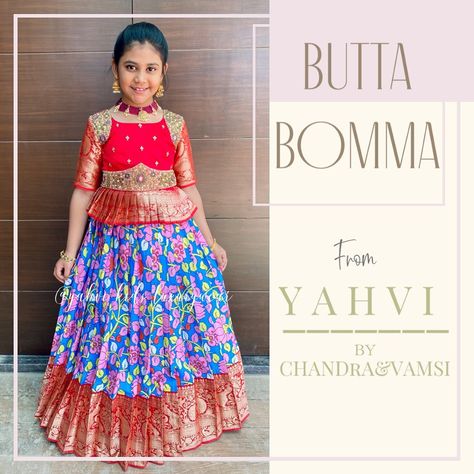 Pattu Langa For Kids, Langa Jacket, Langa Blouse, Indian Dresses For Kids, Pattu Langa, Kids Party Wear Dresses, Kids Dress Collection, Girls Dresses Diy