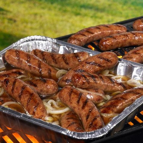 Johnsonville Brat Hot Tub Recipe -Brought to you by The Kitchen at <b>Johnsonville® Sausage</b>. Bratwurst Recipe, Brat Sausage, Beer Bratwurst, Grilled Brats, Summer Grill, Bratwurst Recipes, Bratwurst Sausage, Beer Brats, Grilled Foods