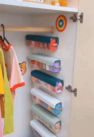 https://cdn.shopify.com/s/files/1/0655/9085/3887/files/closet_organizer_480x480.gif?v=1662474537 Organizar Closet, Sock Storage, Wardrobe Organisation, Packing Hacks Clothes, Wardrobe Interior Design, Clothes Organization Diy, Small Closet Organization, Small Closet, Kids Room Organization