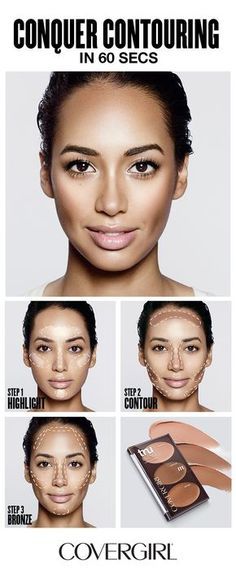 COVERGIRL shows you how to contour your face in 60 seconds! Follow COVERGIRL’S step-by-step contouring tutorial using our truBLEND Contour Palette and learn to highlight, contour and bronze your face in 60 seconds. Great for beginners! Follow this simple contouring guide and learn to contour like a pro. Спонж Beauty Blender, Easy Contouring, Make Up Mata, Teknik Makeup, How To Contour Your Face, Make Up Diy, Obličejové Masky, Step By Step Contouring, Makeup Contouring