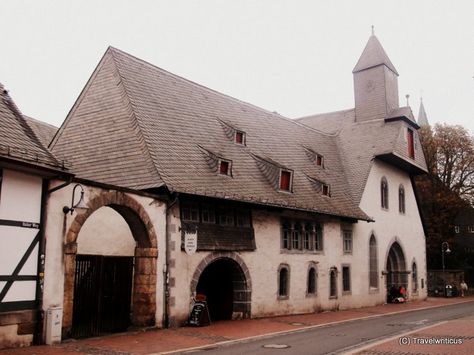 Medieval hospital in Goslar, Germany Minecraft Medieval Hospital, Medieval Hospital, Goslar Germany, Red Swan, City Concept, Book Scenes, Medieval Buildings, Retired People, Medieval Aesthetic