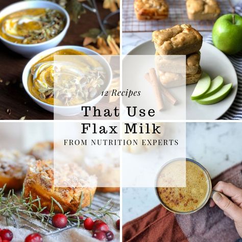 12 Recipes That Use Flax Milk from Nutrition Experts - Manitoba Flax Seed Milling Company Mini Bread Loaves, Flax Milk, Eggnog French Toast, Lemon Blueberry Muffins, Green Tea Latte, Baked Apple Pie, Food Contest, French Toast Bake, Butternut Squash Soup