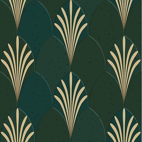 Dark green and gold seamless pattern in art Deco style. Dark Green Art Deco Wallpaper, Art Deco Green Wallpaper, Art Deco Wallpaper Green, Dark Green And Gold Wallpaper, Dark Green And Gold Aesthetic, Art Deco Colour Palette, 1920 Pattern, Green And Gold Art Deco, Green Art Deco Wallpaper