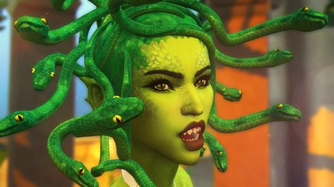 Sims 4 Medusa, Medusa Hair, Snake Hair, Snake Eyes, Sims Hair, Best Mods, Fnaf Drawings, Ts4 Cc, Sims 4 Cc Finds