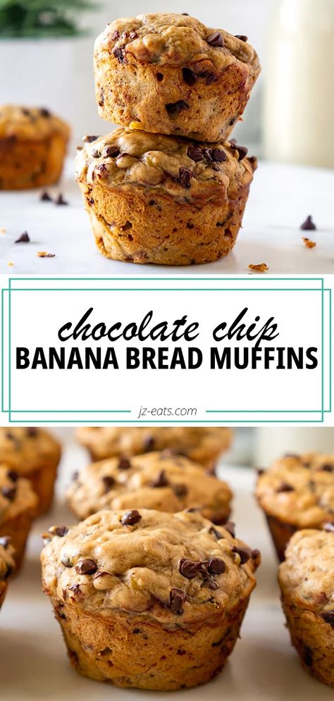 Quick and Easy Banana Bread Muffins Easy Banana Bread Muffins, Banana Bread Muffins Recipe, Banana Bread Cupcakes, Chocolate Chip Banana Bread Muffins, Bread Muffins Recipe, Strawberry Banana Bread Recipe, Banana Bread Muffins Easy, Nana Bread, Banana Bread Muffin Recipe