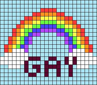 Pride Alpha Pattern, Lgbtq Pixel Art, Gay Pixel Art, Jersey Embroidery, Crochet Grid, Rainbow Sign, 1 Pixel, Easy Pixel Art, Crochet Mermaid