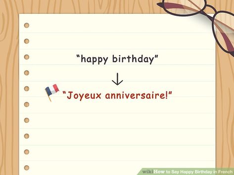 Image titled Say Happy Birthday in French Step 1 How To Say Happy Birthday To Boyfriend, Short Birthday Wishes For Husband, French Birthday Wishes, French Happy Birthday Wishes, Happy Birthday In Japanese Language, Birthday Wishes For Husband Romantic, Birthday Wishes In French, Bf Scrapbook, Happy Birthday In German