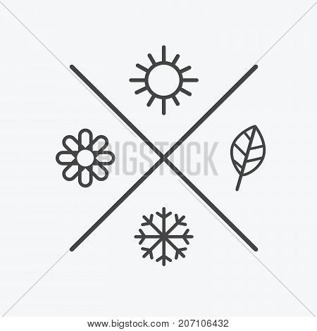 Four Seasons Tattoo Symbols, 4 Seasons Tattoo Simple, 4 Seasons Tattoo, Four Seasons Tattoo, Remember Tattoo, Leaf Symbol, Icon Images, 4 Element, Seasons Winter