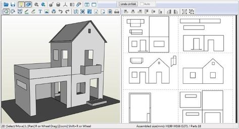 PAPERMAU: Creating a Carboard House For Dioramas, RPG And Wargames by Papermau - Part 01 Cardboard Dollhouse Template Free Printable, Paper Doll House Furniture, Cardboard House Template, 3d Paper Houses, Paper Models House, Dollhouse Victorian, Cardboard Box Houses, Dollhouse Furniture Tutorials, Cardboard Houses