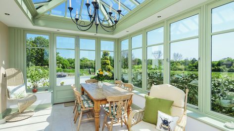 Conservatory Dining Room Ideas, Conservatory Interiors Ideas, Conservatory Ideas Interior Decor, Conservatory Ideas Interior, Greenhouse Room, Conservatory Interiors, Conservatory Lighting, Interesting Flooring, Conservatory Flooring