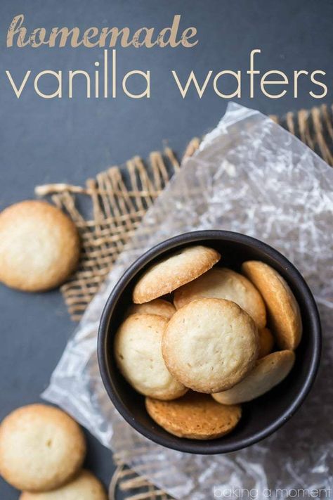 Homemade Vanilla Wafers- so simple to make, and they taste even better than the original! Light, buttery, and full of fragrant vanilla, with a texture that almost melts in your mouth. food desserts cookies Homemade Vanilla Wafers, Vanilla Wafer Recipe, Desserts Cookies, Cake Mug, Nilla Wafers, Vanilla Wafers, Homemade Vanilla, Homemade Cookies, Seasonal Recipes